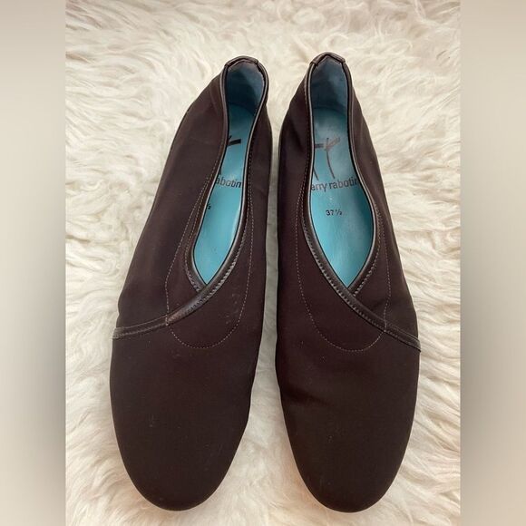 Thierry Rabotin Microfiber/Nappa Trim Flats Brown 7 - Picture 4 of 10